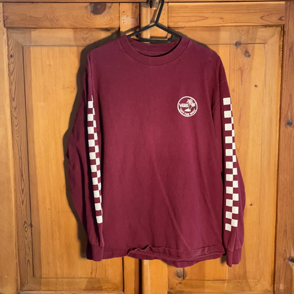 Vans long sleeve dark red t-shirt